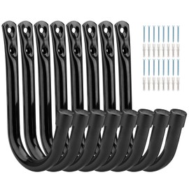 Whrsinlor Heavy Duty Garage Storage Hooks, 3.4Inch J Utility Garage Wall Hooks for Hanging, 8 Pack Wall Mounted Hanging Hooks