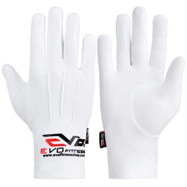 EVO Winter Thermal Inner Gloves Golf Skiing Cycling Motorbike walking Baselayer (White, Large)