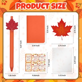 Pecopcock 24 Sets Fall Party Favors Fall School Gifts Autumn Party Classroom Exchange Gifts for Adult Students Prizes Maple Thanksgiving Pens Notebooks Bookmarks
