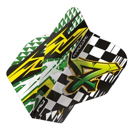 RED DRAGON Hardcore XT Black, White and Green Dart Flight - 4 Sets per Pack (Total 12 Dart Flights)