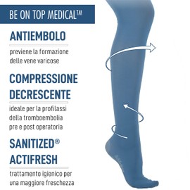 BEONTOP Medical Compression Stockings 19 mmHg Unisex - Medical Line L Blue