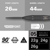 Target Darts Bolide Void 90% Tungsten Dart Set, Steel Tip