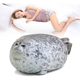 RUNYA Blob Seal Pillow Cute Chubby Seal Plush Toy Stuffed Animals
