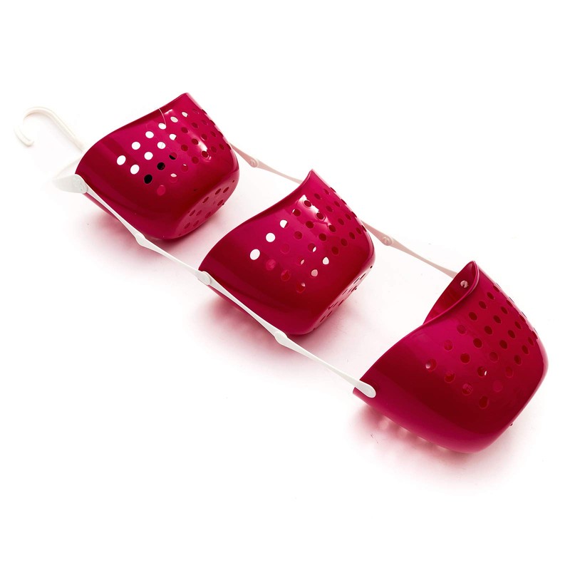 Premier Housewares 1601487 3-Tier Hot Pink Hanging Organiser Small Storage