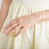 Lansora Hand Chain Bracelet Stainless Steel Finger Ring Bracelet Adjustable