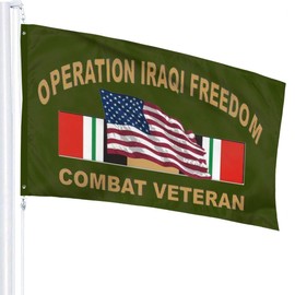 US Army Operation Iraqi Freedom Combat Veteran American Flag Outdoor Flag Home Garden Flag Banner Breeze Flag USA Flag Decorative Flag 3x5 Ft Flag