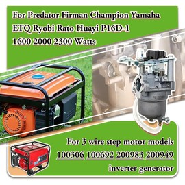 2000W/2500W Generator Carburetor for Predator Champion Firman Harbor Freight Yamaha A-ipower ETQ Ryobi Westinghouse 2000 2300 Watt Inverter Generator 62523 Carb with Fuel Line Gasket