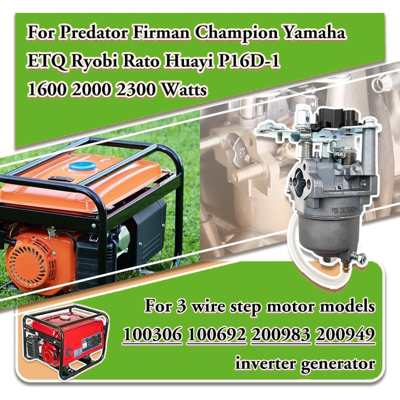 2000W/2500W Generator Carburetor for Predator Champion Firman Harbor Freight Yamaha