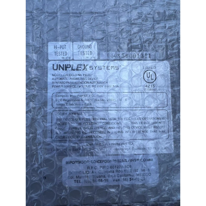 Uniplex Systems FX-207 Automatic Answering Device *NEW*