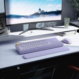 Wireless Transparent Keyboard and Mouse Combo, UBOTIE Purple 100keys 2.4GHz USB Receiver Keyboard Mouse Set with Adjustable DPI Optical Mouse for PC Laptop Tablet