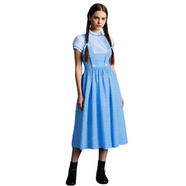 LVLING Womens Oz Dorothy Costume Blue Checked Dress With Hair Bows (Large)
