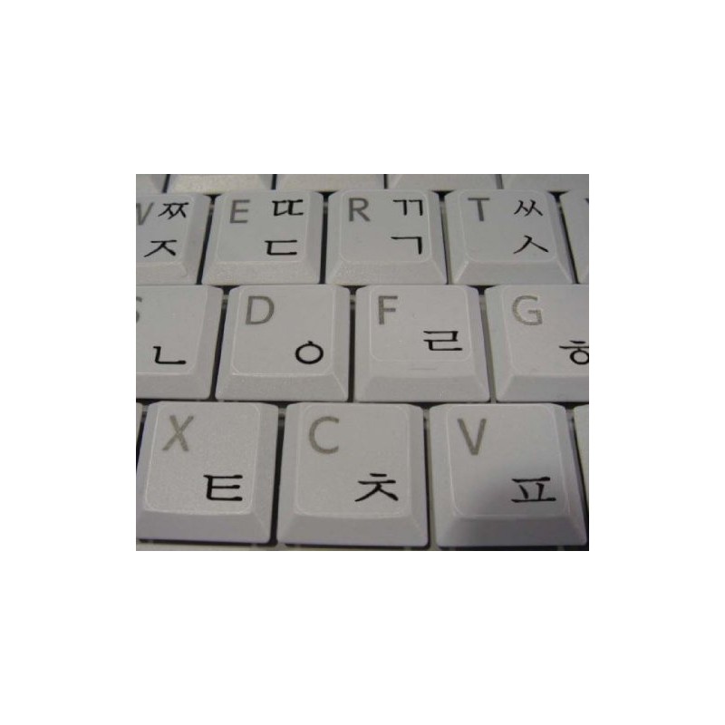 KOREAN KEYBOARD STICKER with BLACK LETTERING TRANSPARENT BACKGROUND for DESKTOP,