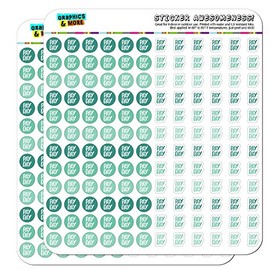 Pay Day Dots Planner Calendar Scrapbooking Crafting Stickers - Teal - Opaque