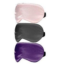 Eye Mask for Sleeping,3 Pack Silk Sleep Masks for Women Men-Blindfold for Travel on Airplane,100% Pure Silk Eye Mask for Sleep with Adjustable Strip