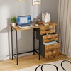 Huxitocan Small Computer Desk with Fabric File Drawers Cabinet, 36