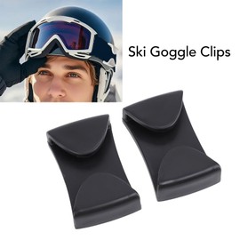 ZJchao Ski Goggles Fixer, Pack of 2 Ski Goggles Clips, Ski Helmet Clamp, Winter Sports Goggles Grip Holding System, Easy to Install Winter Sports Glasses Fixer for Skiing (BLACK)