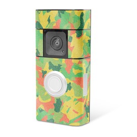 MightySkins Glossy Glitter Skin Compatible with Ring Video Doorbell Plus - Spring Camouflage | Protective, Durable High-Gloss Glitter Finish | Easy to Apply