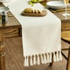 Artoid Mode Beige Boho Rural Rustic Farmhouse Tassel Table Runner,