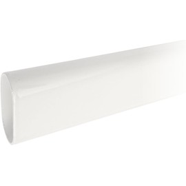 48" Long Oval Closet Rod | Heavy Duty Wardrobe Clothes Pole | Gloss White | 1 Pack