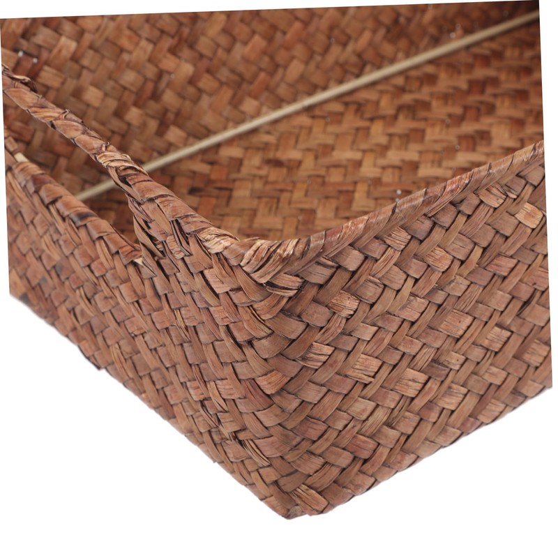 NOLITOY Handwoven Seagrass Storage Basket for Home Organization Rectangular Shape