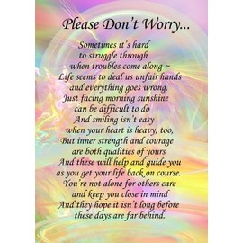 Don't Worry Poem Verse Greeting Card