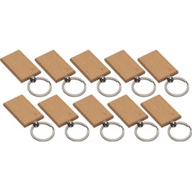 Audiophan Wooden Key Holder, 2.1 x 1.3 x 0.3 inches (53 x 32 x 7 mm), Beech Wood, DIY, Plain, Rectangle, Set of 10