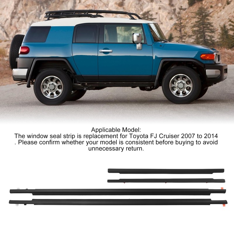 4Pcs Car Window Seal Stripe 68161‑35073 Replacement For Toyota FJ