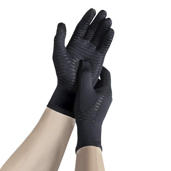 Copper Fit Guardwell Gloves Full Finger Hand Protection, XX-Large, Black