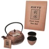 RIKYU RKTS508CP Cast Iron Tea Pot Tea Set Pine Copper,