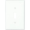 Eaton PJ1W Mid-Size Polycarbonate 1-Gang Toggle Switch Wallplate, White
