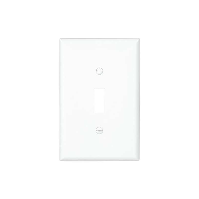 Eaton PJ1W Mid-Size Polycarbonate 1-Gang Toggle Switch Wallplate, White