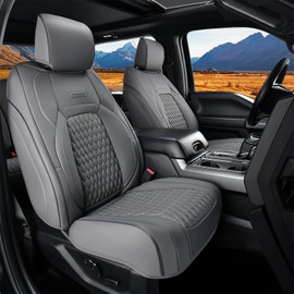 Coverado JK Seat Covers 2 Door Fullset for Jeep Wrangler, Waterproof Leather Car Seat Covers for Truck Automotive Seat Covers Custom Fit for 2013-2017 Jeep Wrangler Seat Covers Full Coverage(Gray)