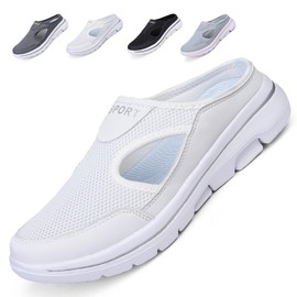 Acfoda Slip-On Slippers Women's Summer Lightweight Breathable Leisure Shoes Size 35-42, 25 white, 45 EU
