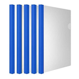 Clear Report Covers with Solid Color 14mm Sliding Bar (18C, 100-sheet Capacity), Transparent Resume Presentation File Folders Organizer Binder, for Letter/A4 Size Paper, 10 Pcs, Solid Blue