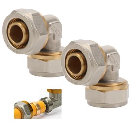 2 x Screw Fitting with DVGW Bend 20 x 2.0 mm Screw Fitting Angle 90° for Multilayer Composite Pipe and Aluminium Composite Pipe