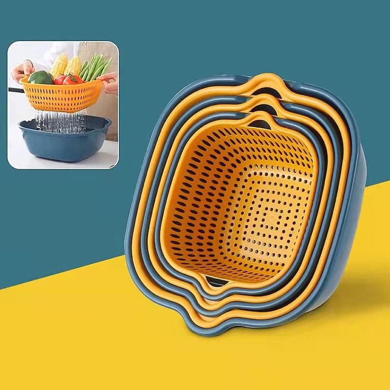 HAOHIZE Plastic Kitchen Strainer Bowl Set, Pasta Strainer Plastic, Sieve