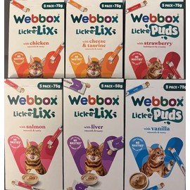 Cat Yoghurt Treats Lick-e-Lix & Lick-e-Puds Variety Pack (Pack of 6)