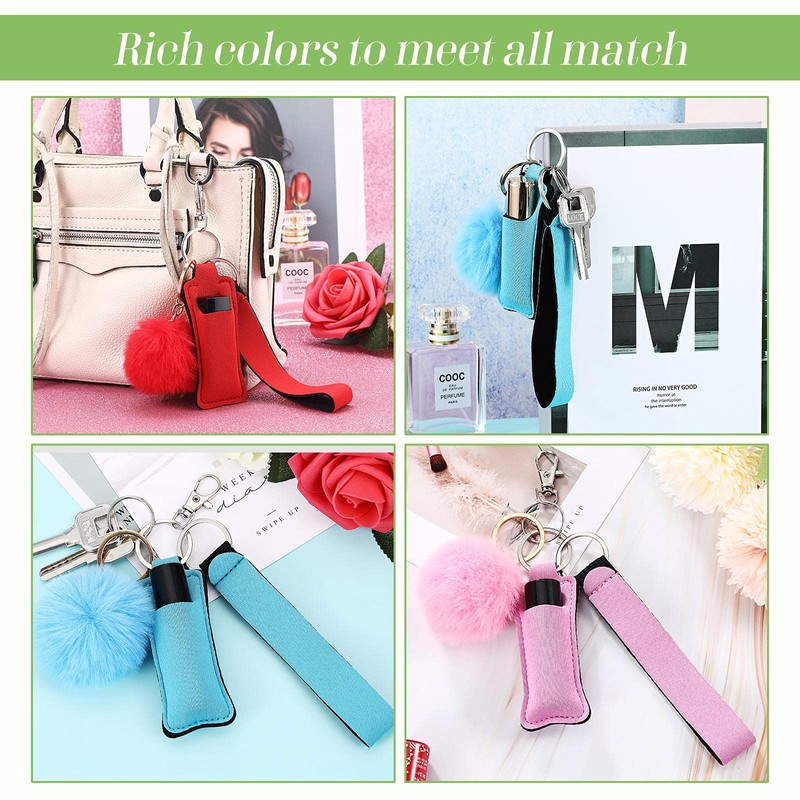 Junkin 40 Pcs Lipstick Holder Keychain Lip Holder Keychain Clip