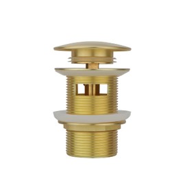 Brass Freestanding Tub Drain, Pop Up Freestanding Tub Drain Plug, Fits Most Freestanding Tub Drain Kits (Brushed Gold)