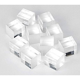 10 Pcs 1” x 1" x 1” Clear Square Acrylic Plexiglass Plastic Cubes Rod Peg