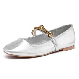 Lryweisy Women's Flats Mary Jane with Buckle Strap Ballet Comfortable Dressy Shoes