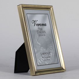 Lawrence Frames Antique Brass 4x6 Picture Frame - Bead Border Design