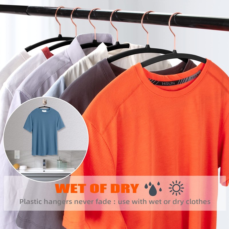 OIKA Hangers 50 Pack No Shoulder Bump - Space Saving