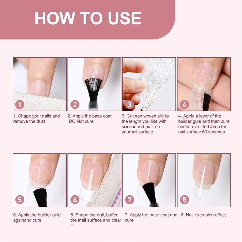 Nail Extension Fibreglass Kit, Nail Extension Builder Glue, Not Easy
