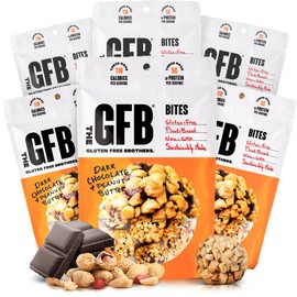 The Gluten Free Brothers Dark Chocolate Peanut Butter Bites - Gluten Free Protein Balls – Non GMO, Soy Free, Vegan – Snack Size Plant Based Protein Energy Balls, 4 oz (6 Count)