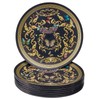 SILVER SPOONS Black and Gold Plastic Dinner Plates for Party
