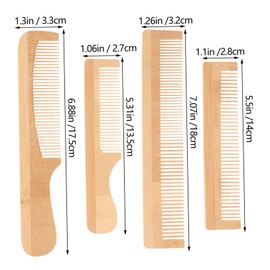 WOONEKY Portable Wooden Comb Set Detangler Teasing Wet Hair Combs for Women Men