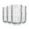 Glaver's Highball Glasses, 17 Ounce Embossed Designed Set of 4