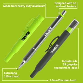 Tracer Pro Series Precision Pen with 24 Refills 1.3mm and Location Holster All-in-One Aluminium Precision Marking Kit