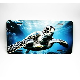 DIGIART INTERNATIONAL TURTLE ANIMAL LOVE FRIEND SEA TURTLE METAL CAR NOVELTY LICENSE PLATE AUTO TAG